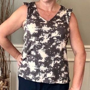 Bleached Racer Back Ruffles Tank